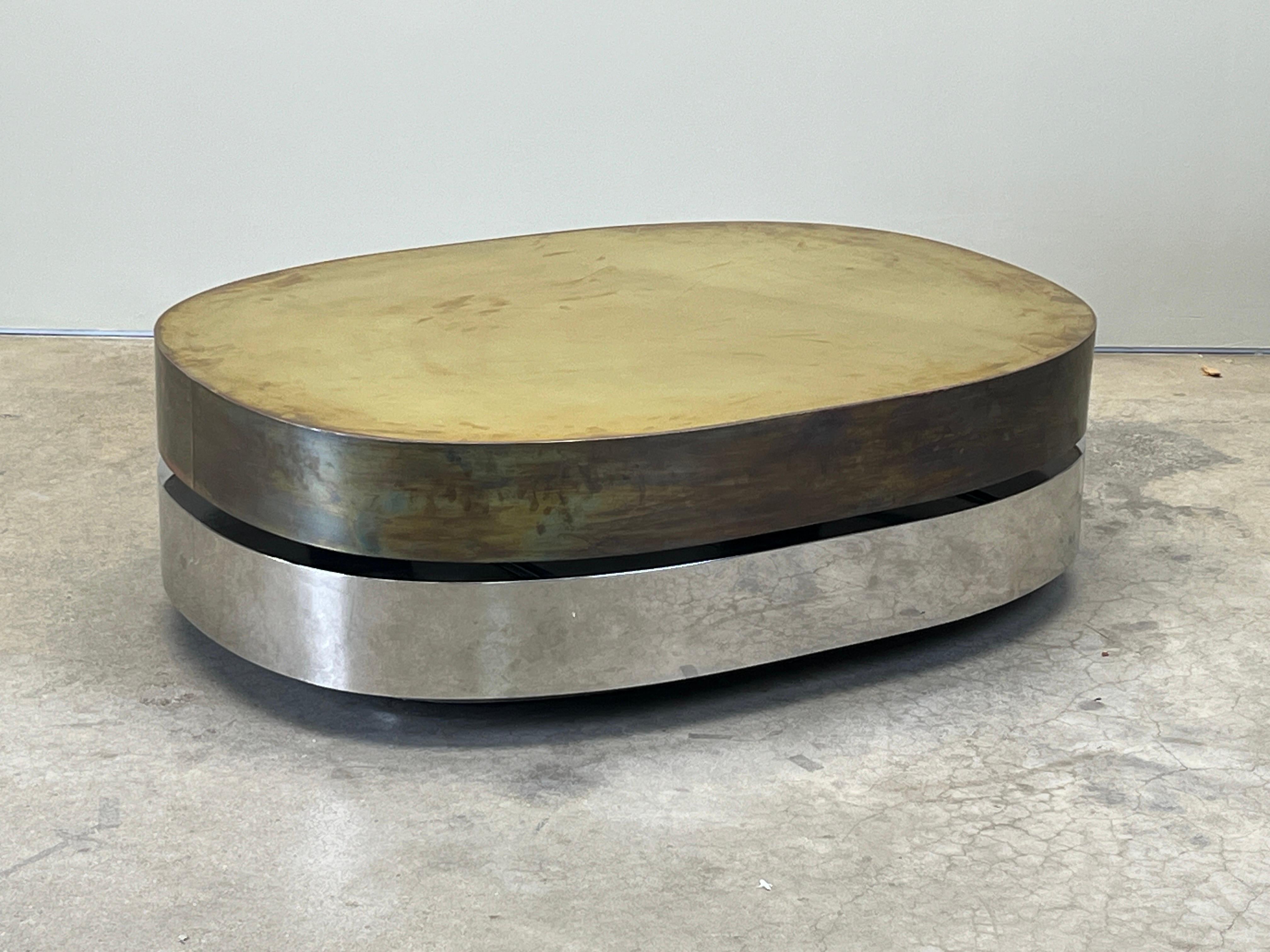 Gabriella Crespi Tavola Scultura Coffee Table in Brass and Chrome 14