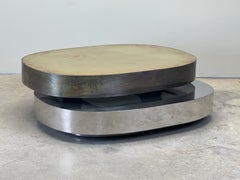 Gabriella Crespi Tavola Scultura Coffee Table in Brass and Chrome