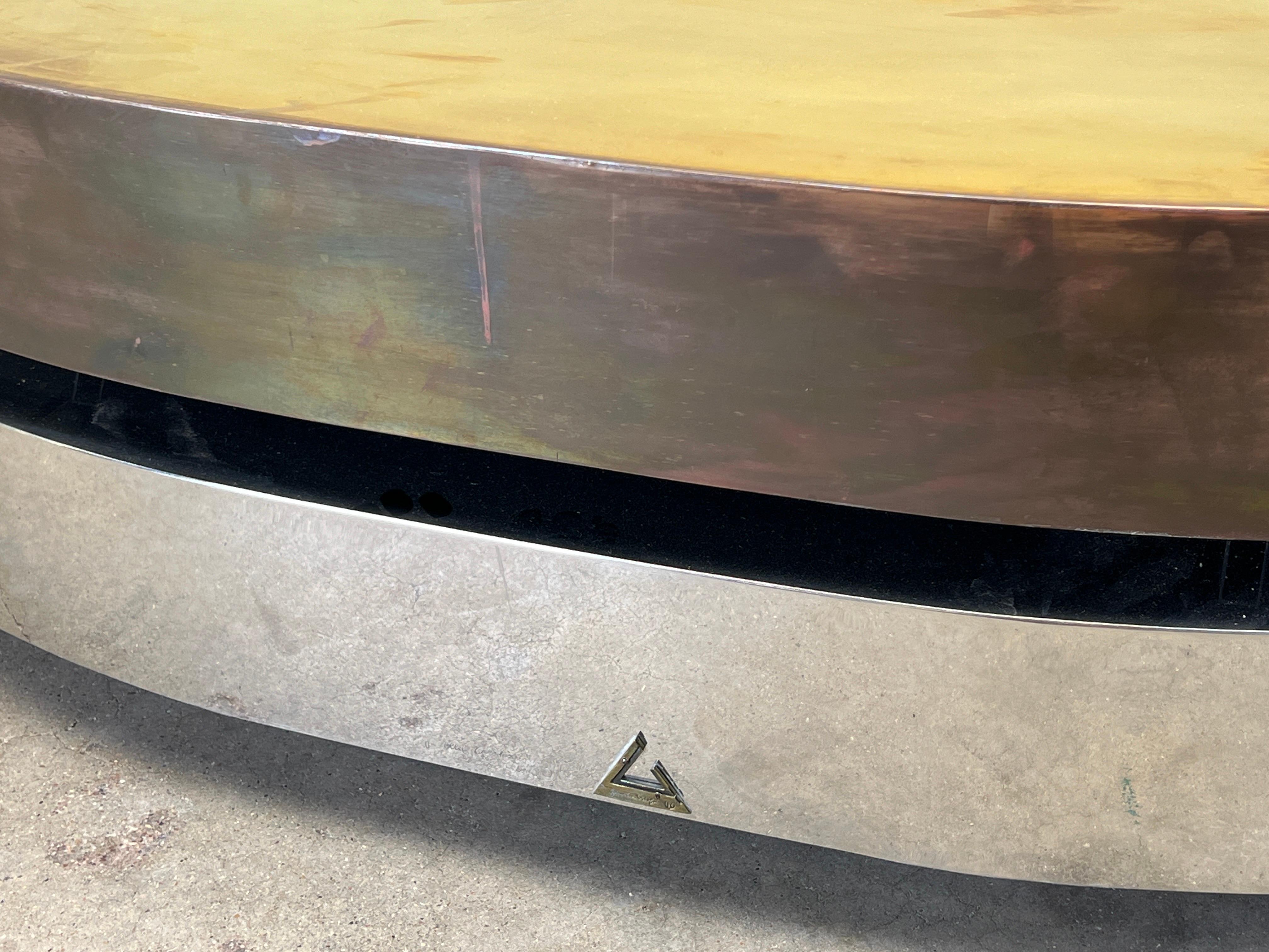 Gabriella Crespi Tavola Scultura Coffee Table in Brass and Chrome 5