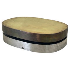 Gabriella Crespi Tavola Scultura Coffee Table in Brass and Chrome