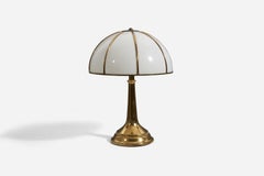 Gabriella Crespi, sehr große „“Fungo“-Tischlampe, Messing, Acryl, Italien, 1970er Jahre