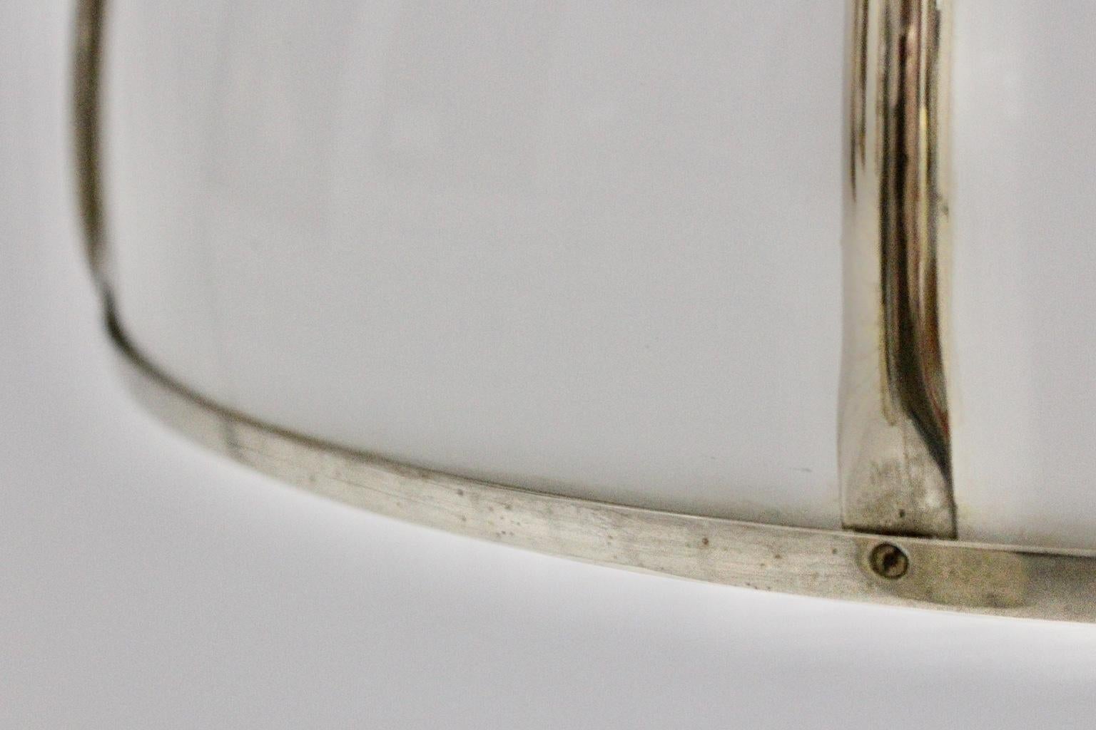 Gabriella Crespi Vintage Brass Nickel Plexiglass Chandelier Pendant Fungo, 1970s For Sale 9