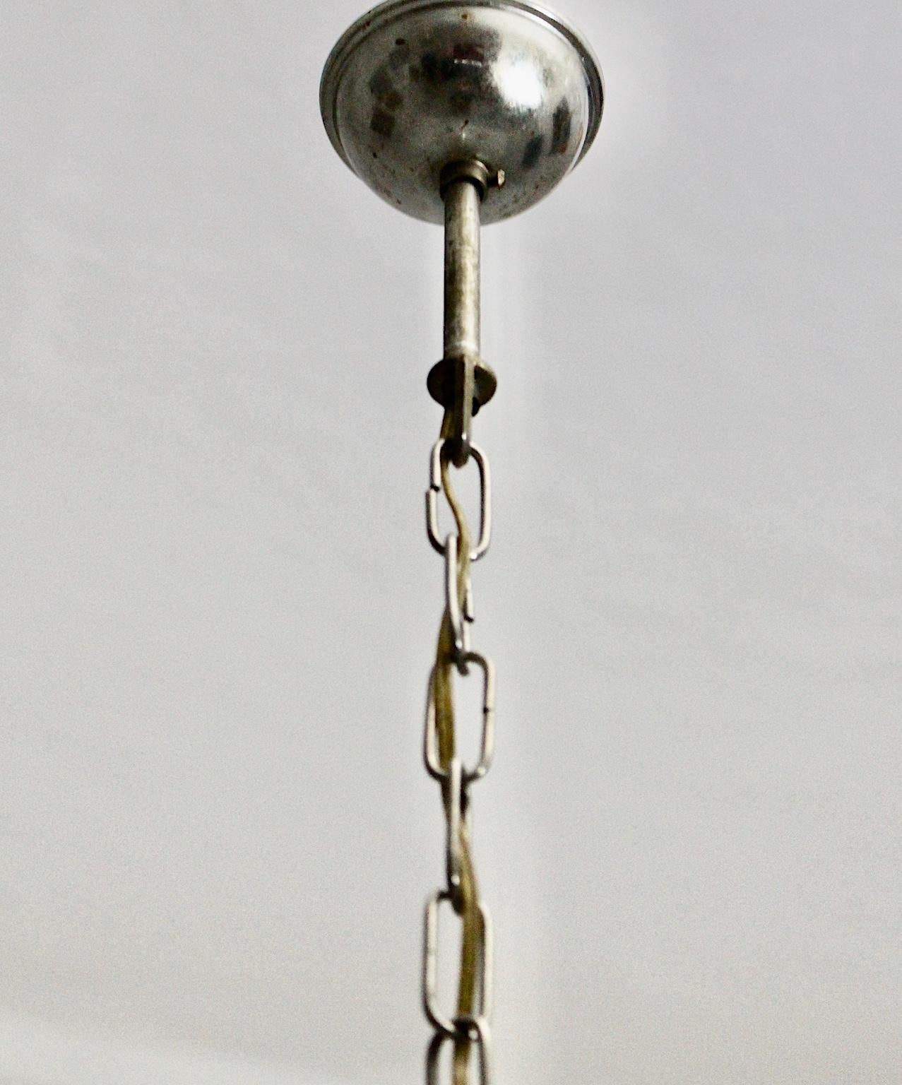 Gabriella Crespi Vintage Brass Nickel Plexiglass Chandelier Pendant Fungo, 1970s For Sale 14