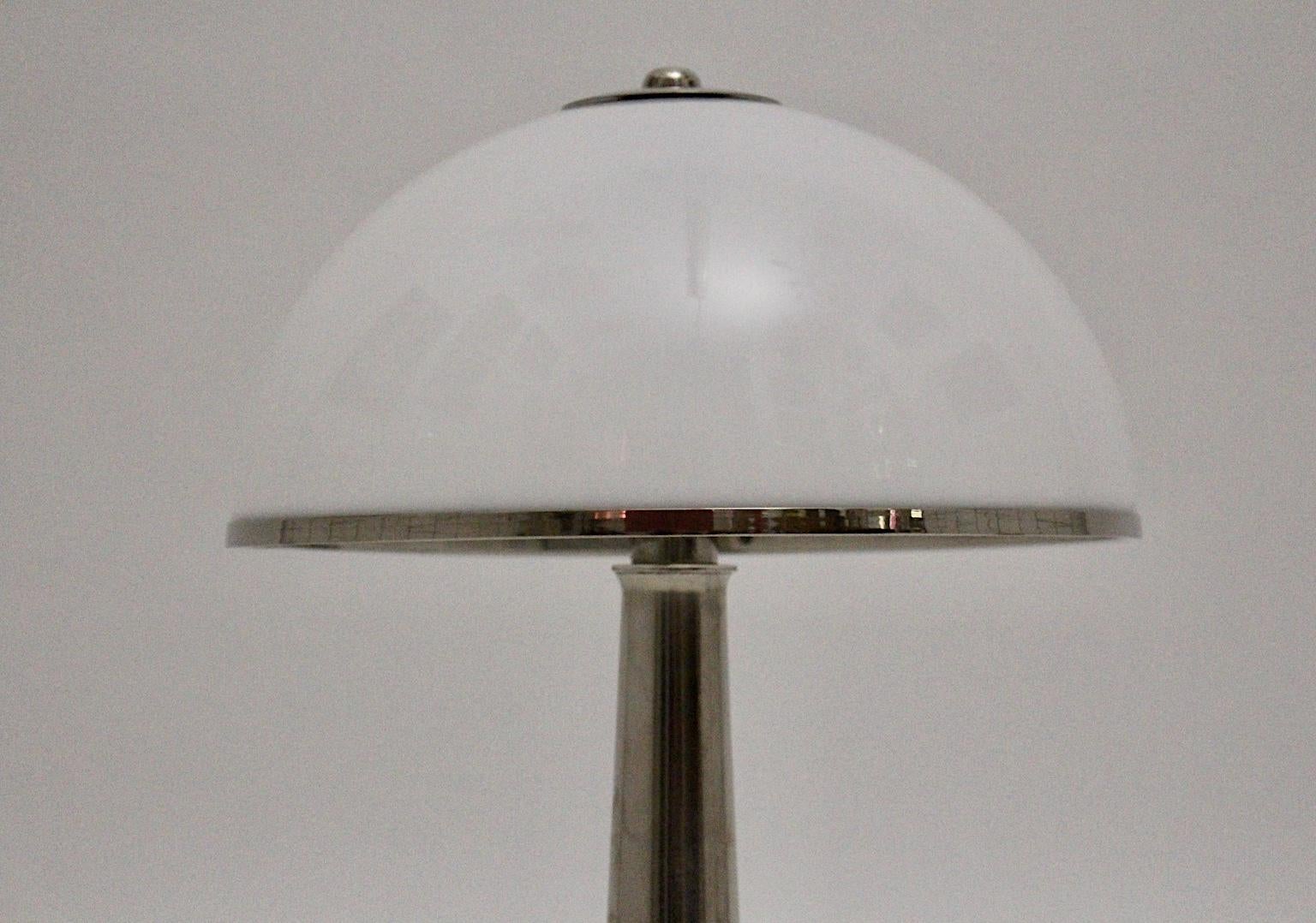 Gabriella Crespi Vintage Brass Nickel Plexiglass Table Lamp Fungo, 1970, Italy For Sale 9