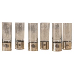 Gabriella Crespi's Set of Silvered Brass and Glass Goblets