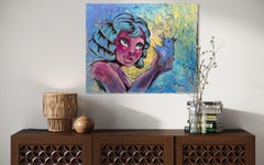 A Bird, Painting, Acrylic on Glass