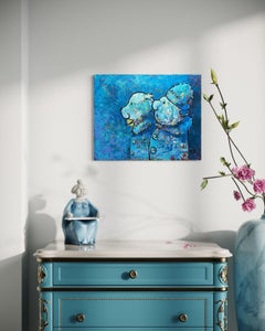 Un couple, peinture, acrylique sur toile