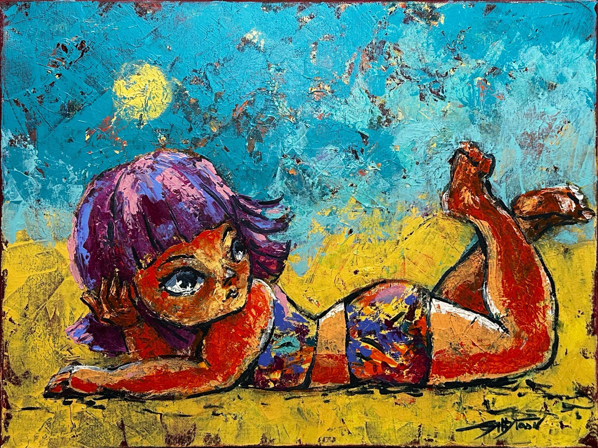 At The Beach, Gemälde, Acryl auf Leinwand