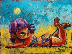 At The Beach, Painting, Acrylic on Canvas