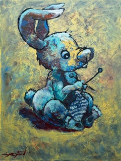 Busy Rabbit, Painting, Acrylic on Canvas