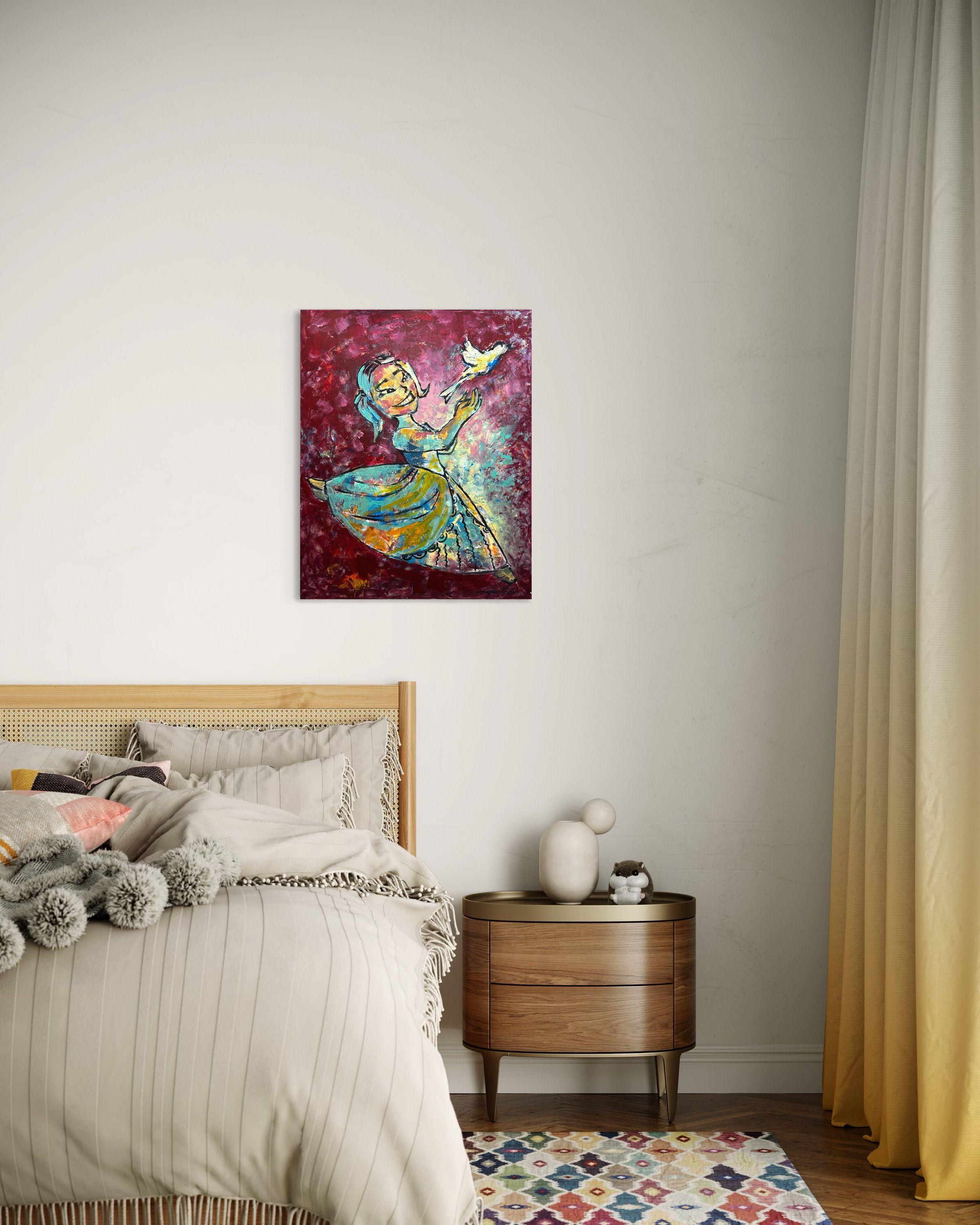 Taube Frieden, Gemälde, Acryl auf Leinwand im Angebot 2