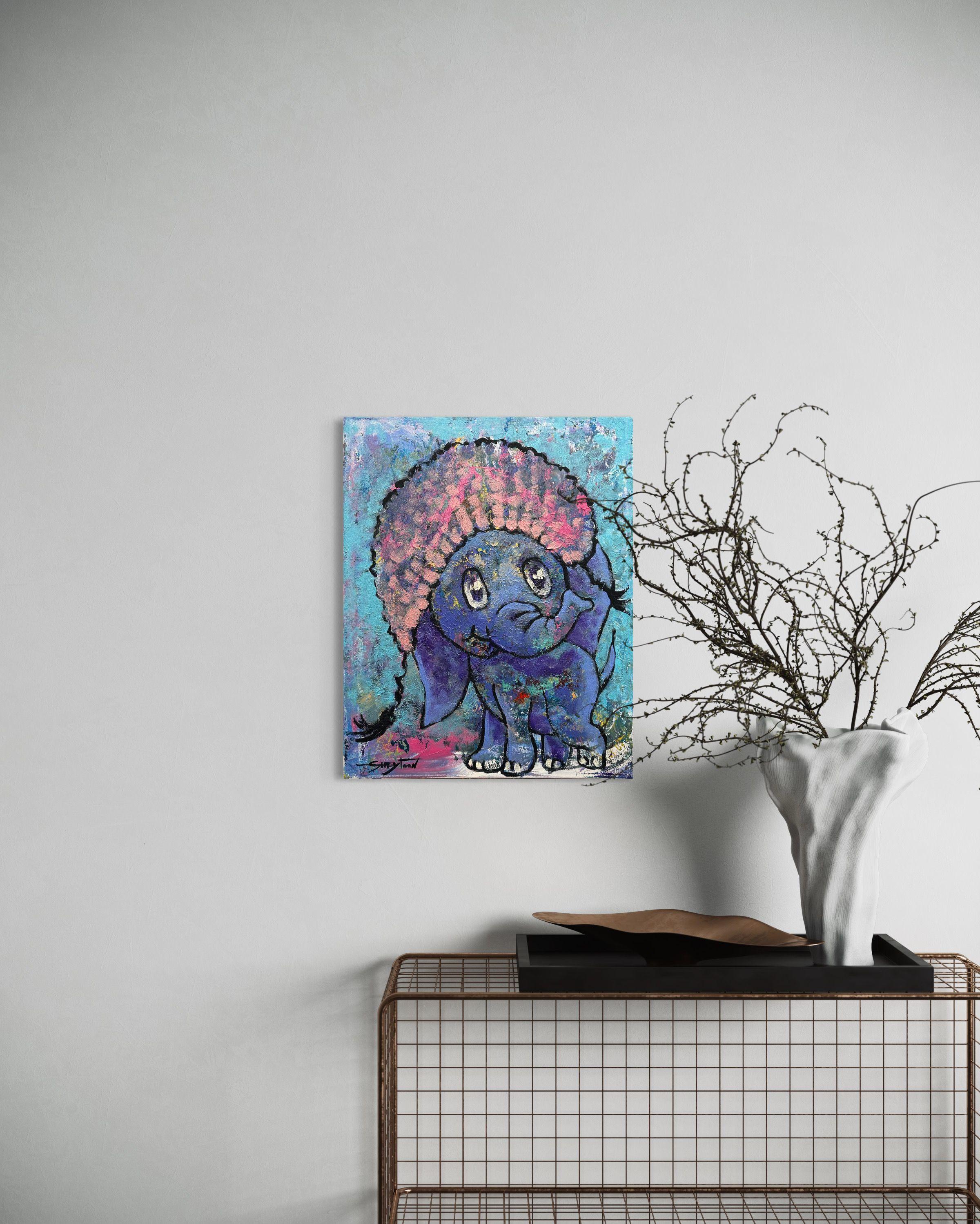 Elefant, Gemälde, Acryl auf Leinwand (Zeitgenössisch), Painting, von Gabriella DeLamater