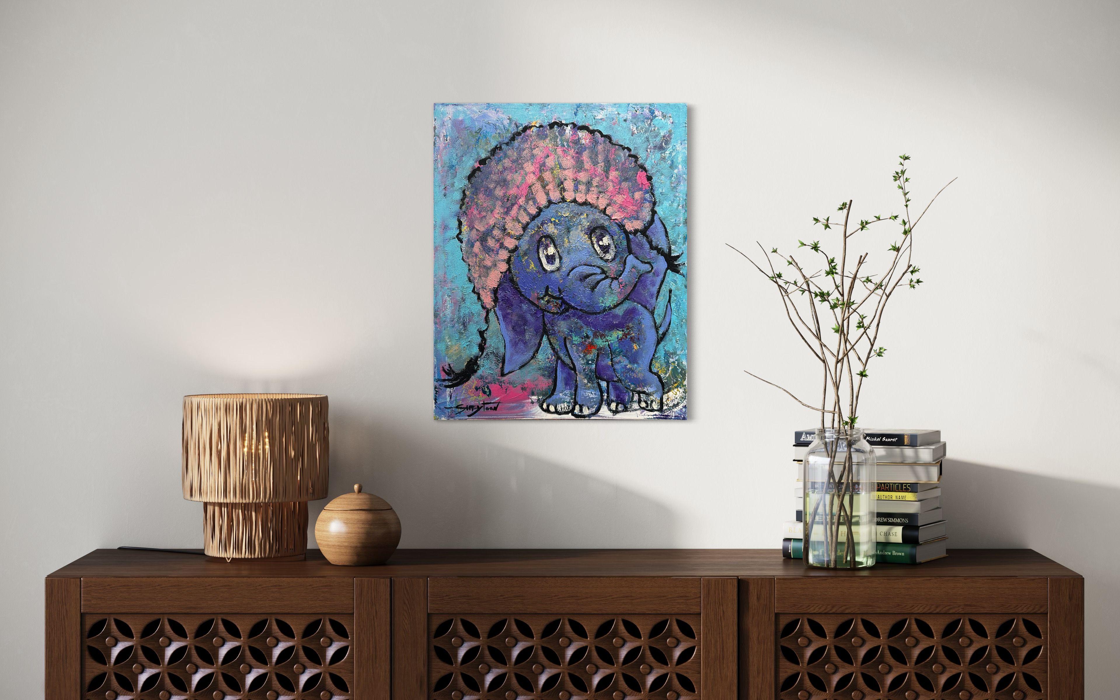 Elefant, Gemälde, Acryl auf Leinwand im Angebot 1