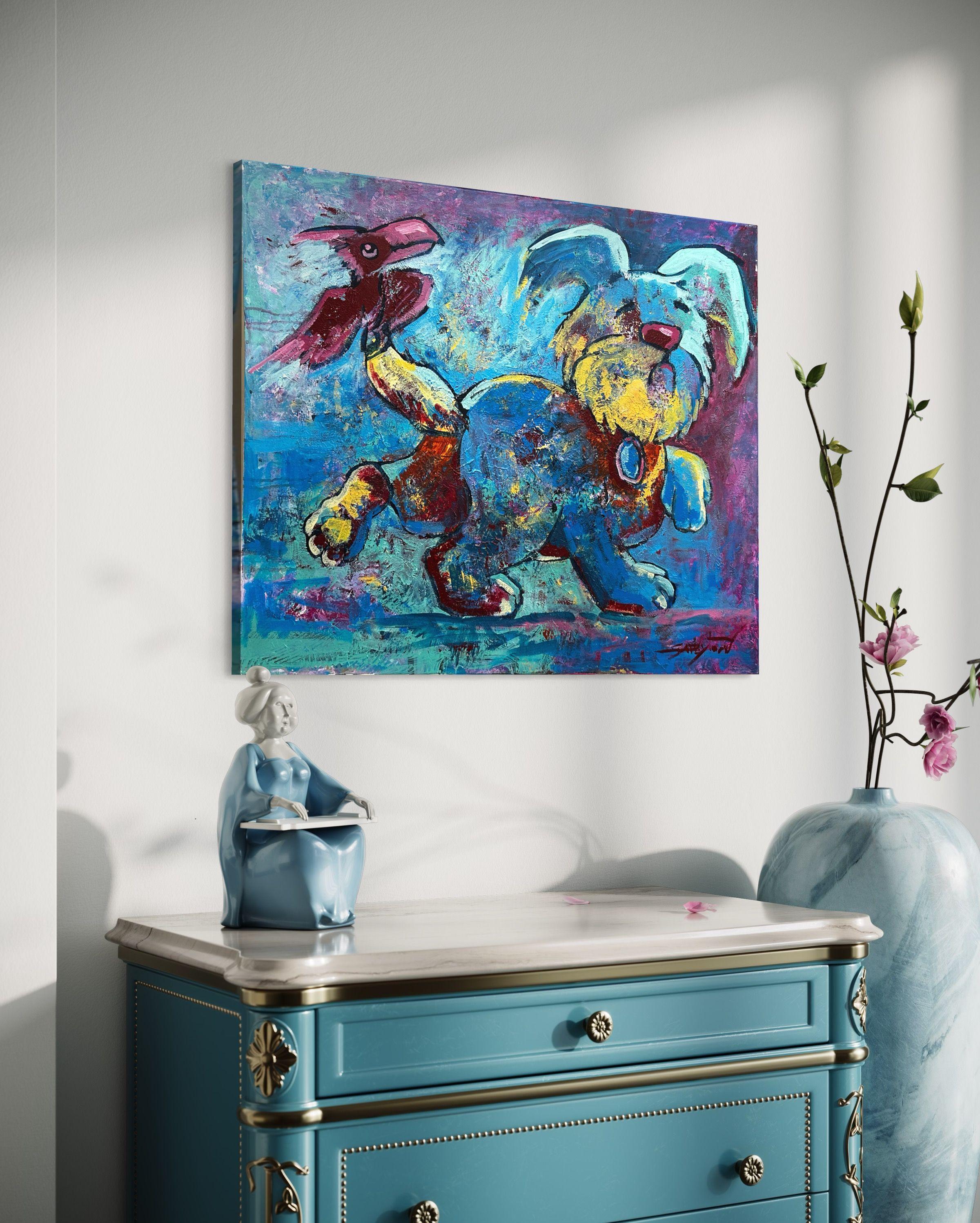 Friends, Painting, Acrylic on Canvas For Sale 3