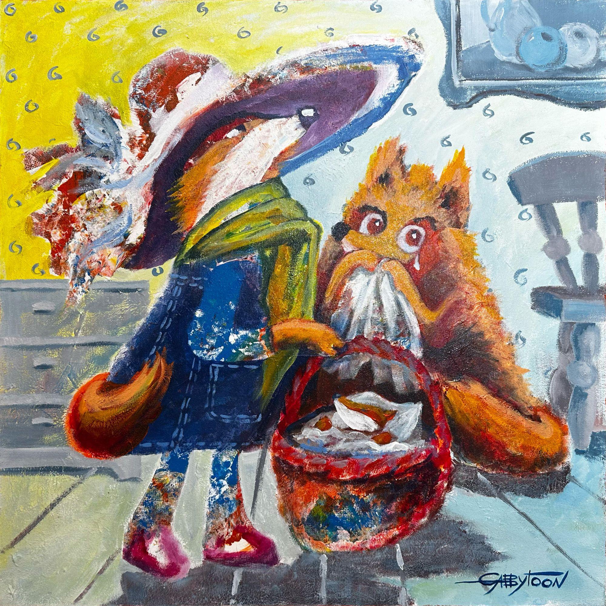 This painting is ready to hang: I've attached the wire to the back, and this canvas goes as is, no frame needed (unless you want it)    Something cute and funny sometimes I see on my underpainting. Sometimes I need more time, sometimes less to see