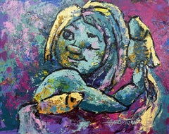 Little Mermaid, Painting, Acrylic on Canvas