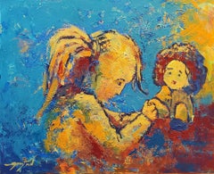 Old Doll, Painting, Acrylic on Canvas