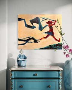 ORIGINAL OIL painting 24"x30" Freedom Girl, Painting, Oil on Canvas