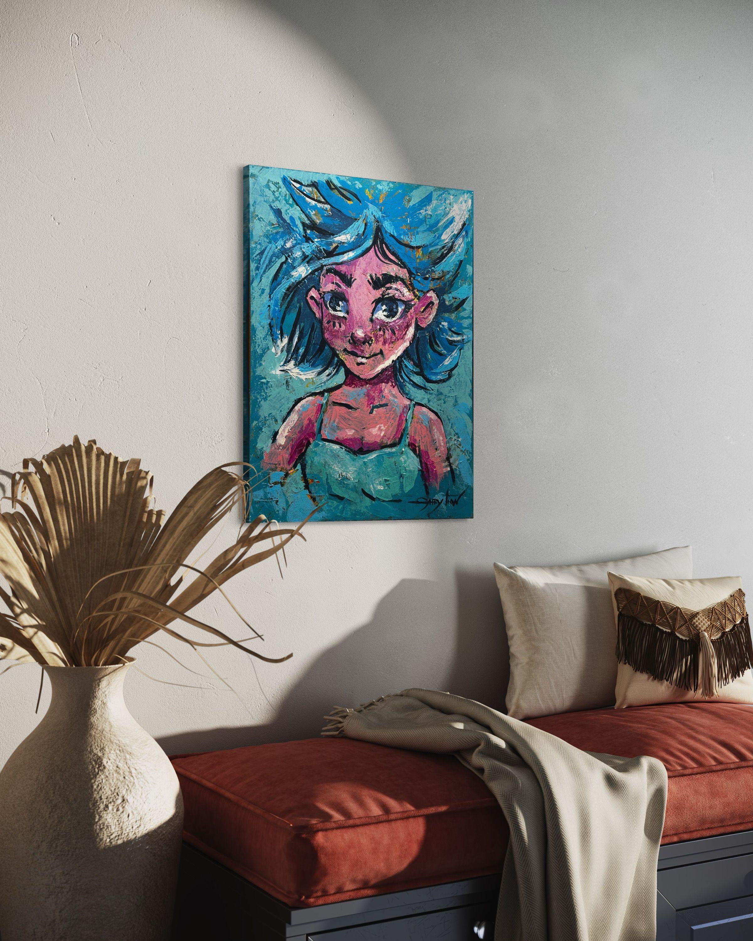 Adolescente, Pittura, Acrilico su tela in vendita 2