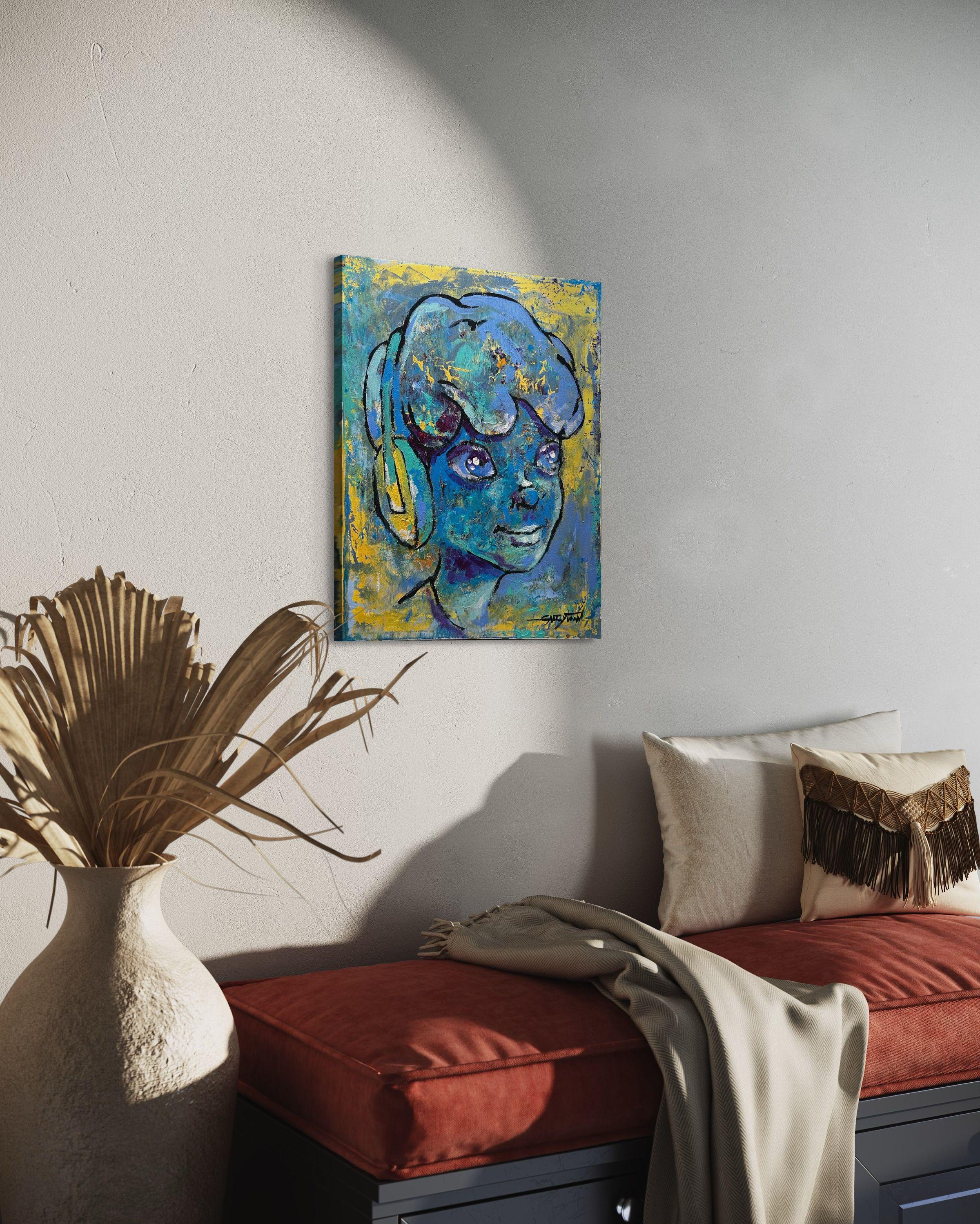 Adolescente, Pittura, Acrilico su tela in vendita 2