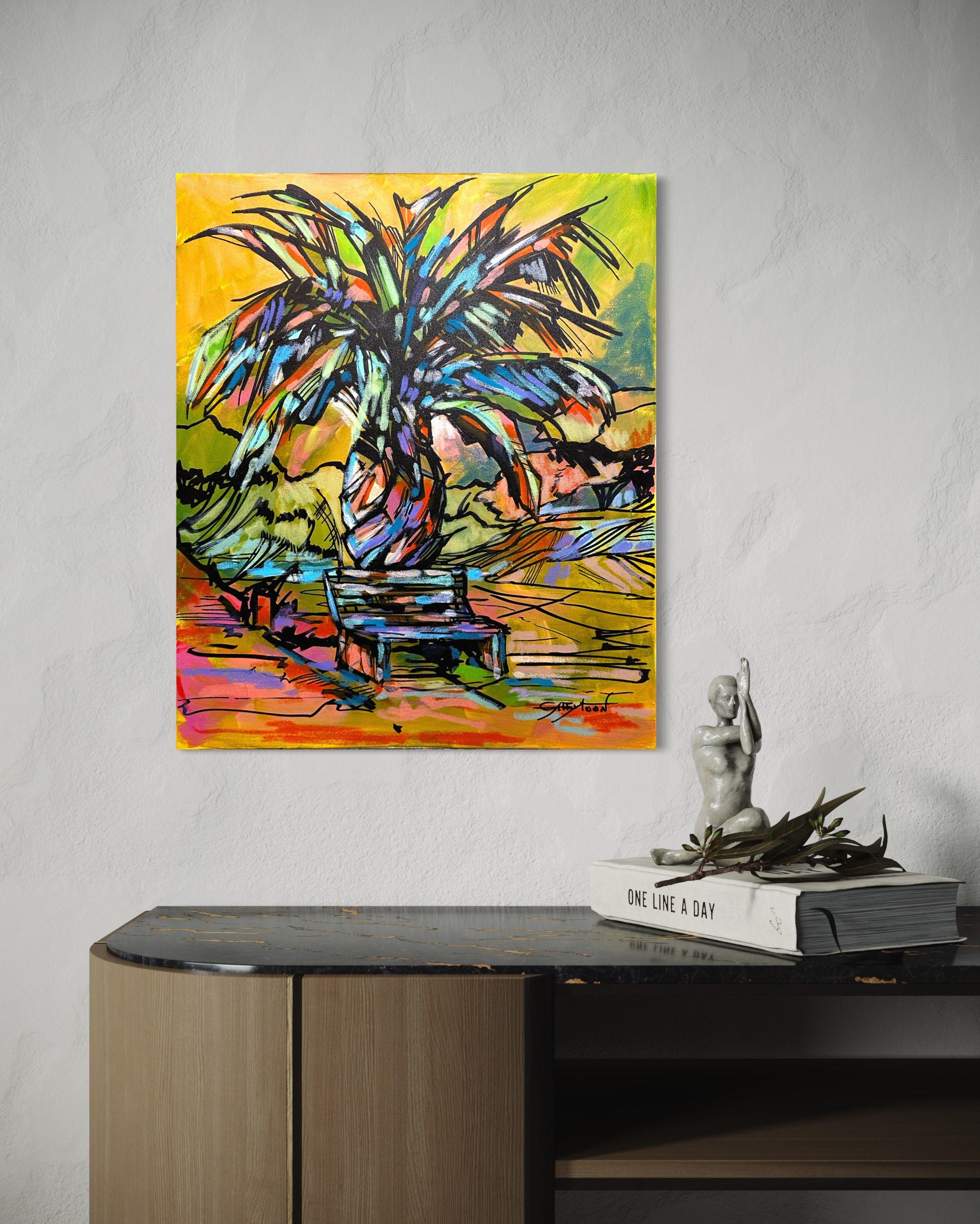 Palma del tacchino, Pittura, Acrilico su tela in vendita 1
