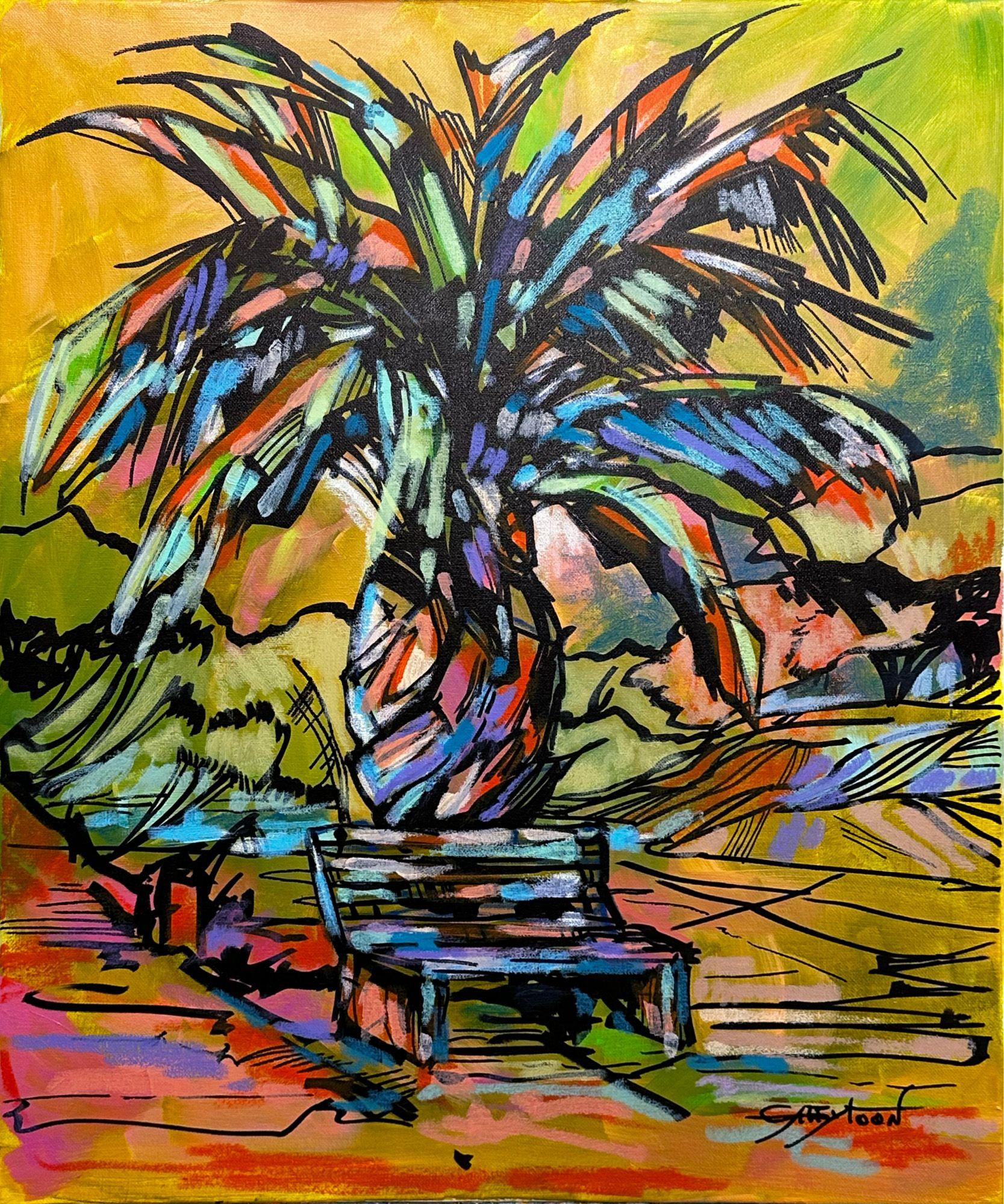 Palma del tacchino, Pittura, Acrilico su tela - Painting di Gabriella DeLamater