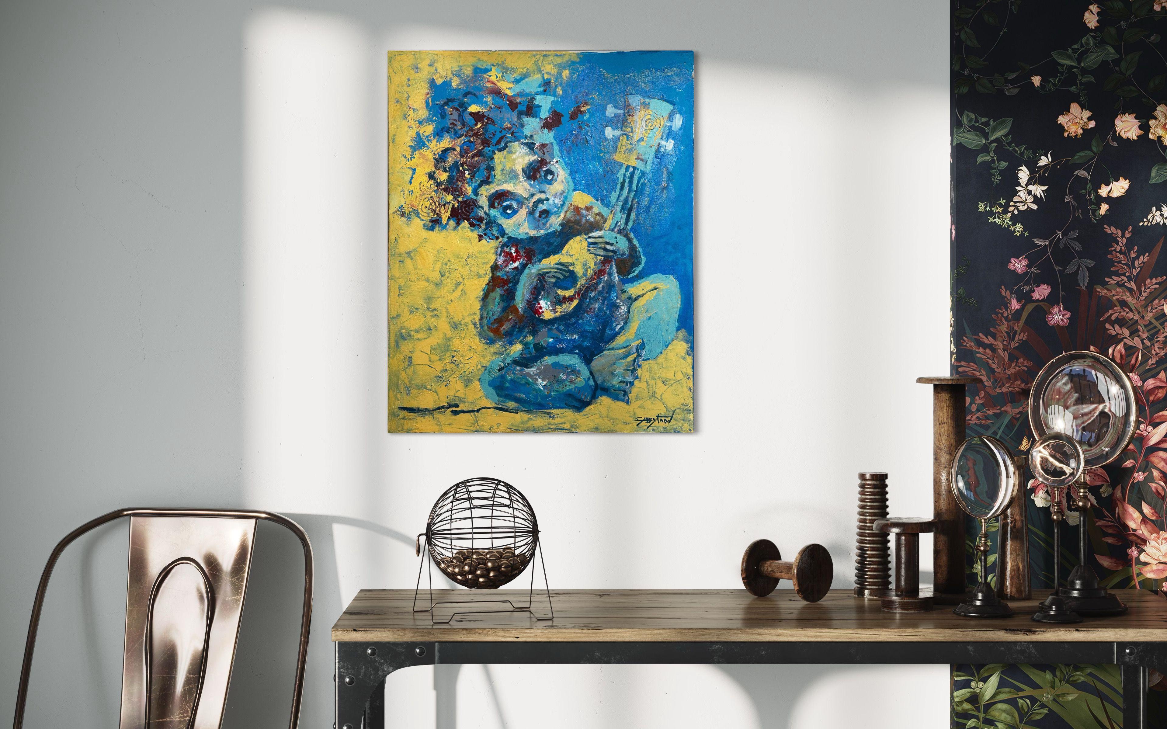 Ukulele, Pittura, Acrilico su tela - Painting Contemporaneo di Gabriella DeLamater