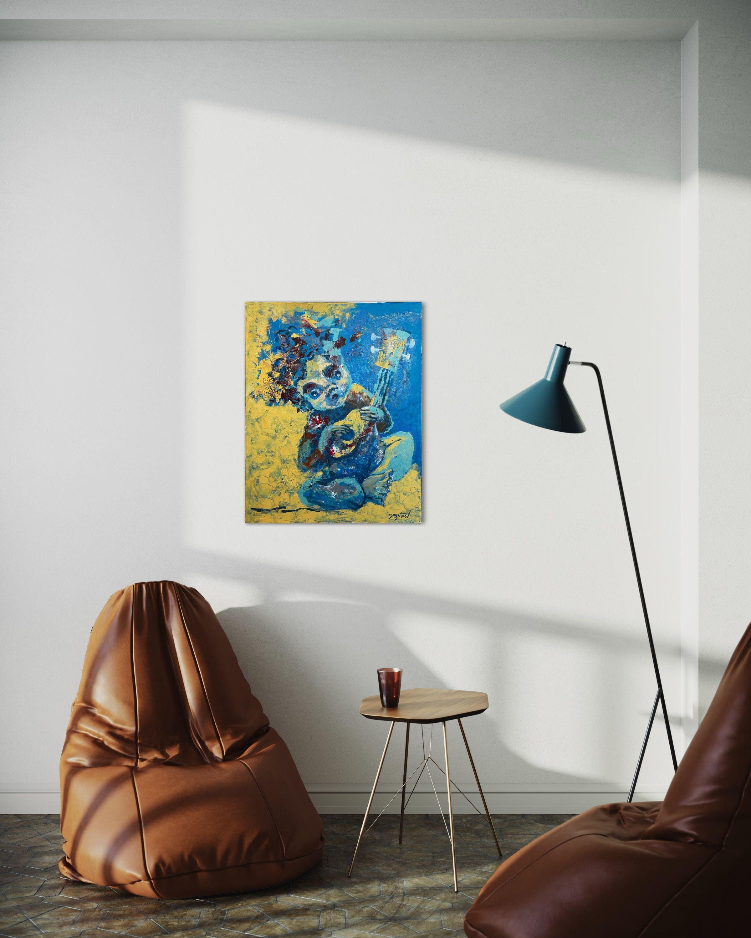 Ukulele, Pittura, Acrilico su tela in vendita 2