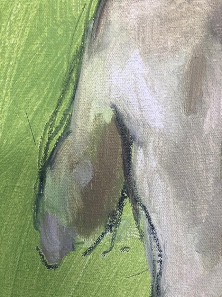 Gabriella Moulding, Nude in Limonenfarben, Original figuratives Gemälde  im Angebot 1