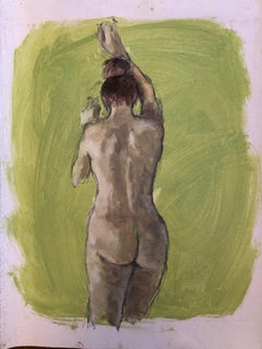 Gabriella Moulding, Nude in Lime, Original figurative painting 