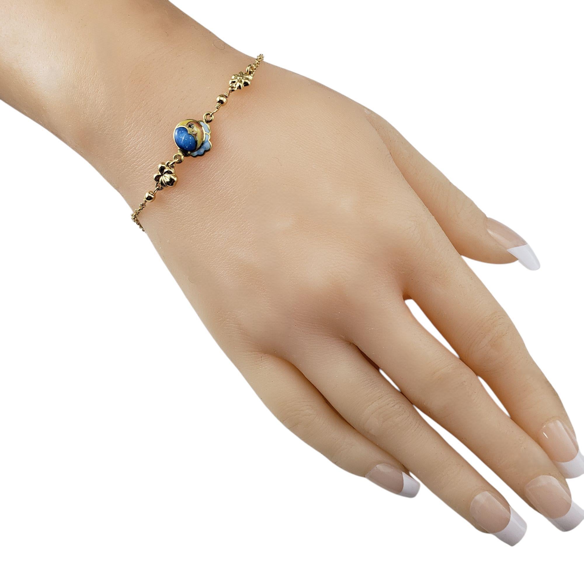 Gabriella Rivalta 18 Karat Yellow Gold Man in the Moon Bracelet #21349 For Sale 2