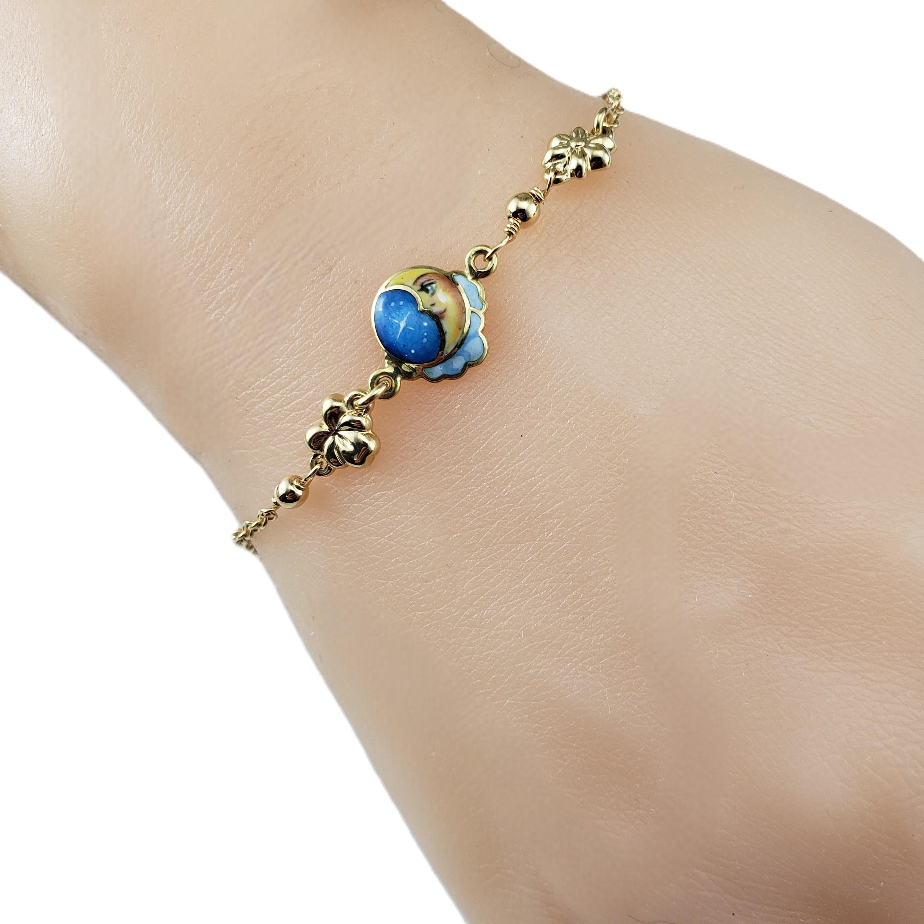 Gabriella Rivalta 18 Karat Yellow Gold Man in the Moon Bracelet #21349 For Sale 3