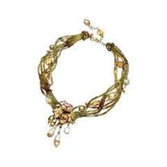 Gabriella Rivalta Peridot, Tahiti Pearl, Quartz Multifilament Necklace