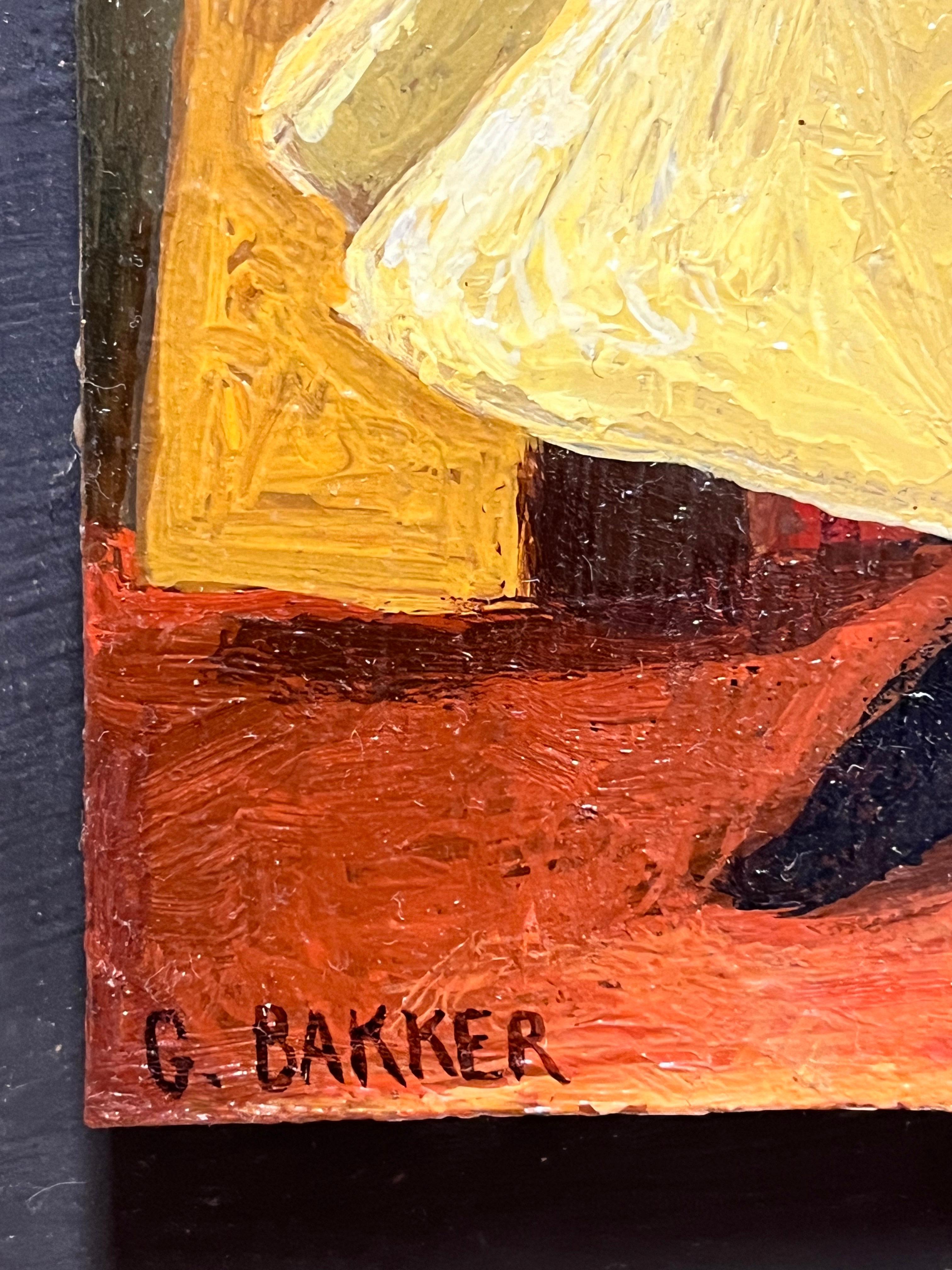 Gabrielle Bakker 1990 Boys Still Life Painting Gallery Provenance Custom Frame For Sale 2