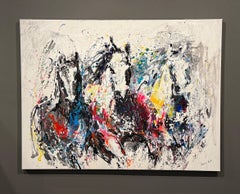 Gabrielle Benot, "Celestial Symphony", 35.5x47 Contemporary Equine Painting