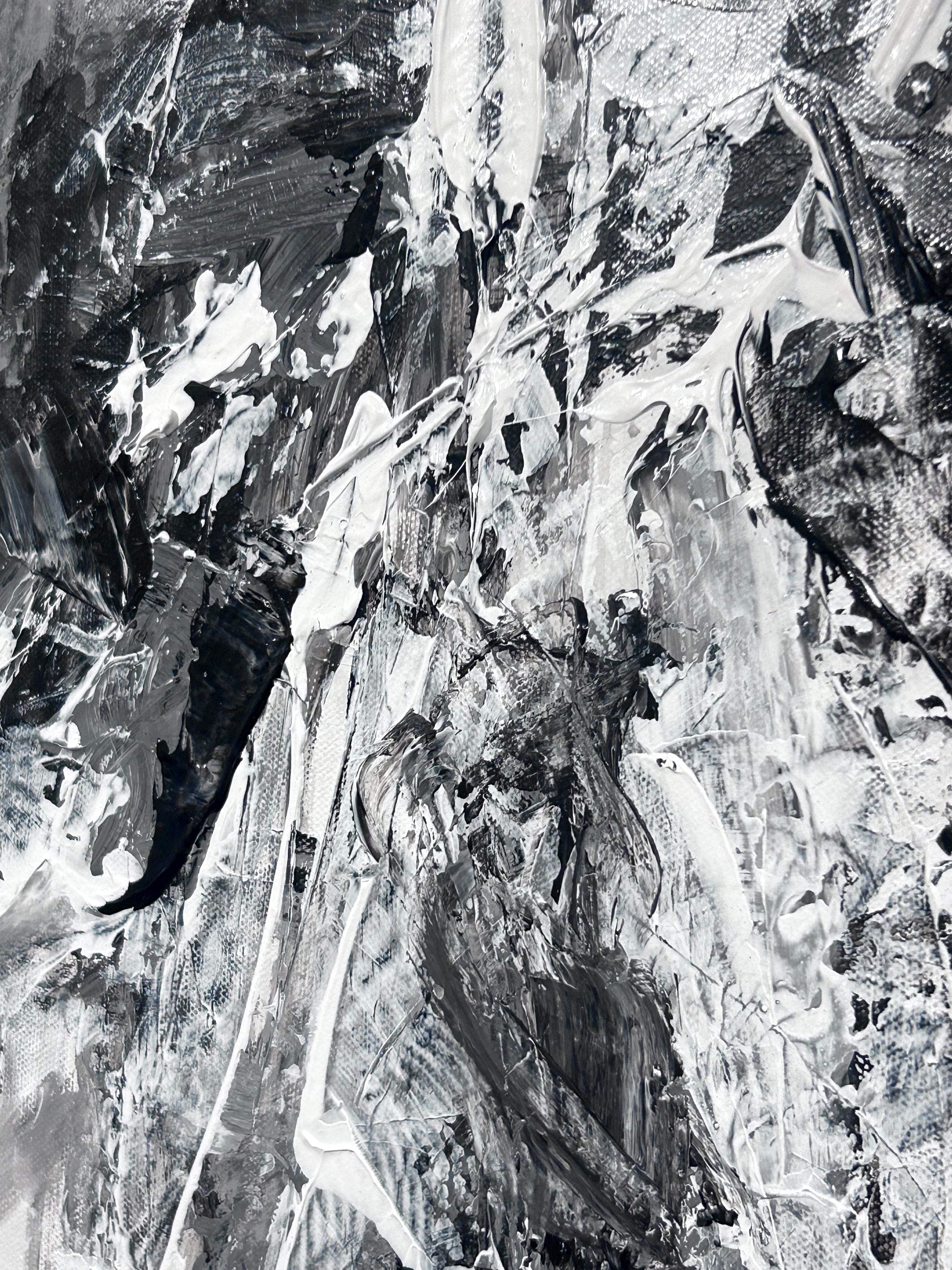 Gabrielle Benot, „Unbridled Fusion“, 47x58 Schwarzes und weißes Pferdgemälde im Angebot 6