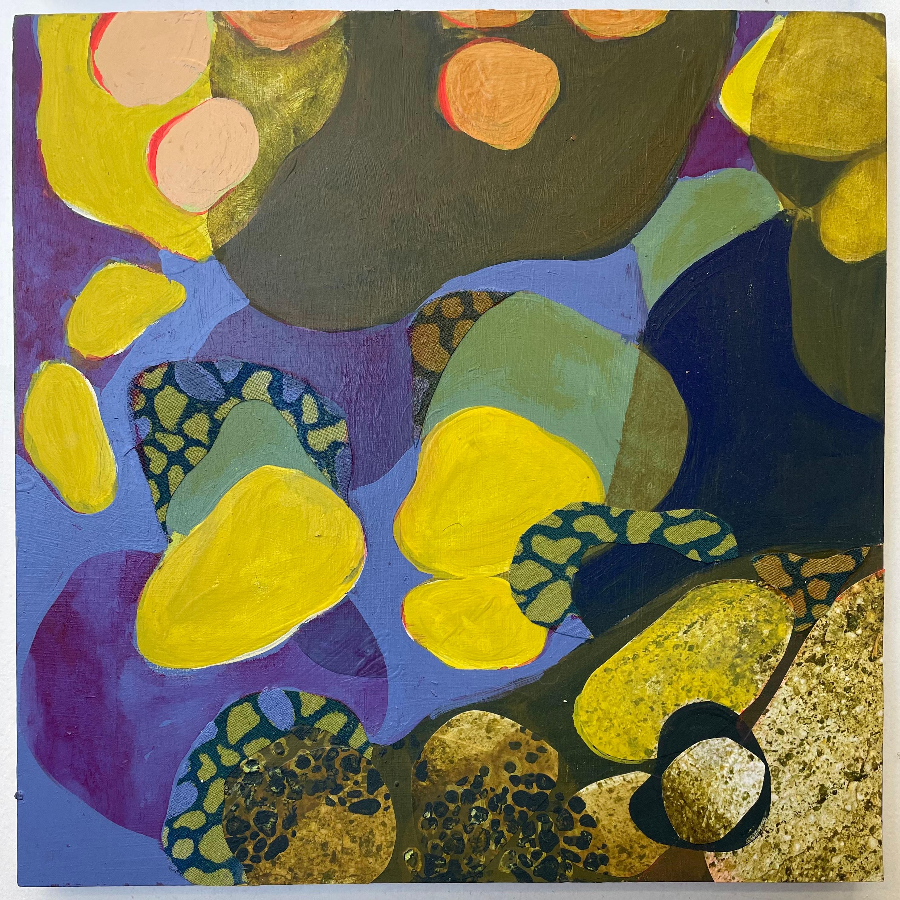 Des corps dynamiques - Beige Abstract Painting par Gabrielle Berens