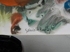 Gabrielle Bouffay, Saint Tropez. Gouache Aquarellée. Circa 1970