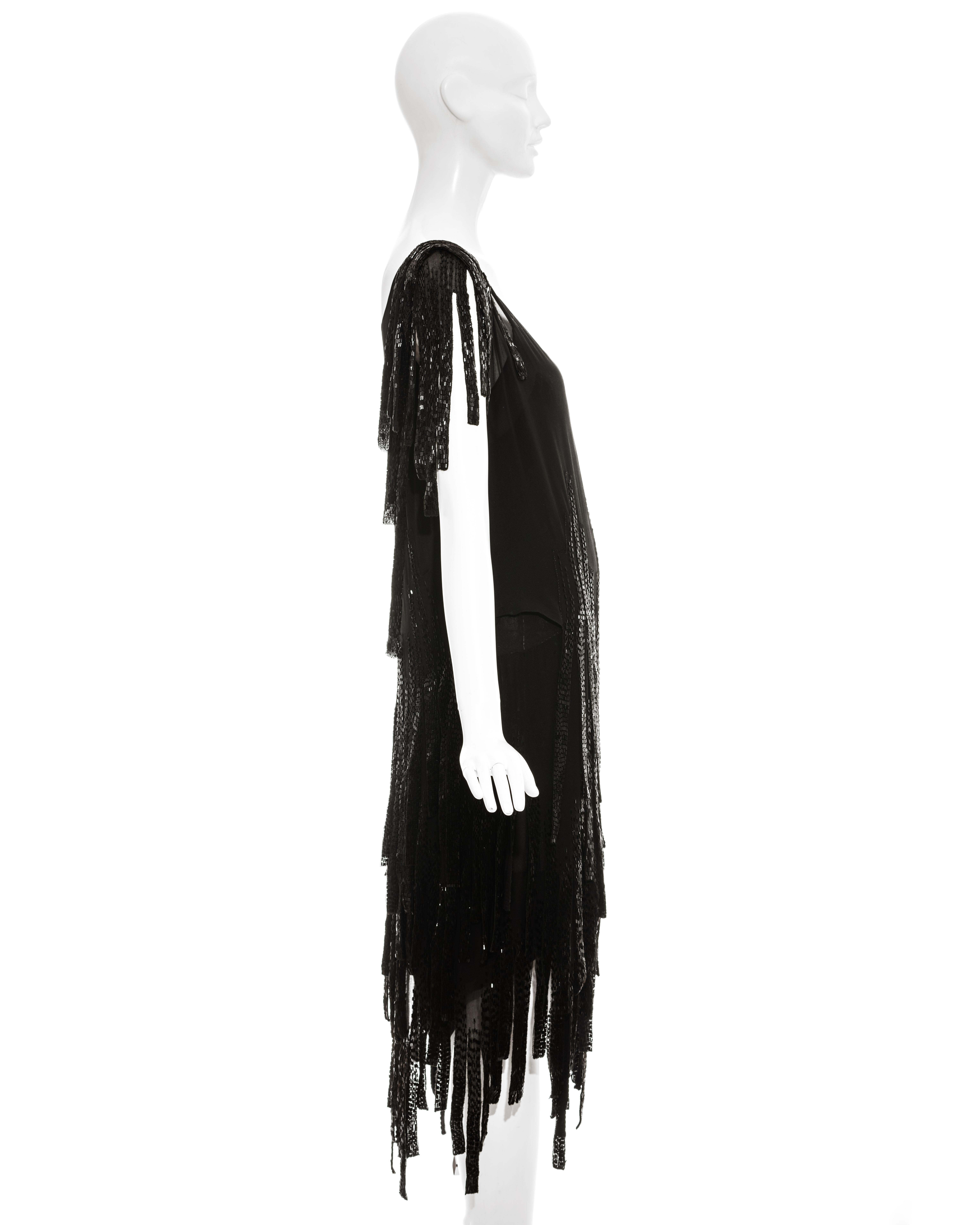 Black Gabrielle Chanel couture black silk beaded flapper dress, c. 1924 - 1926