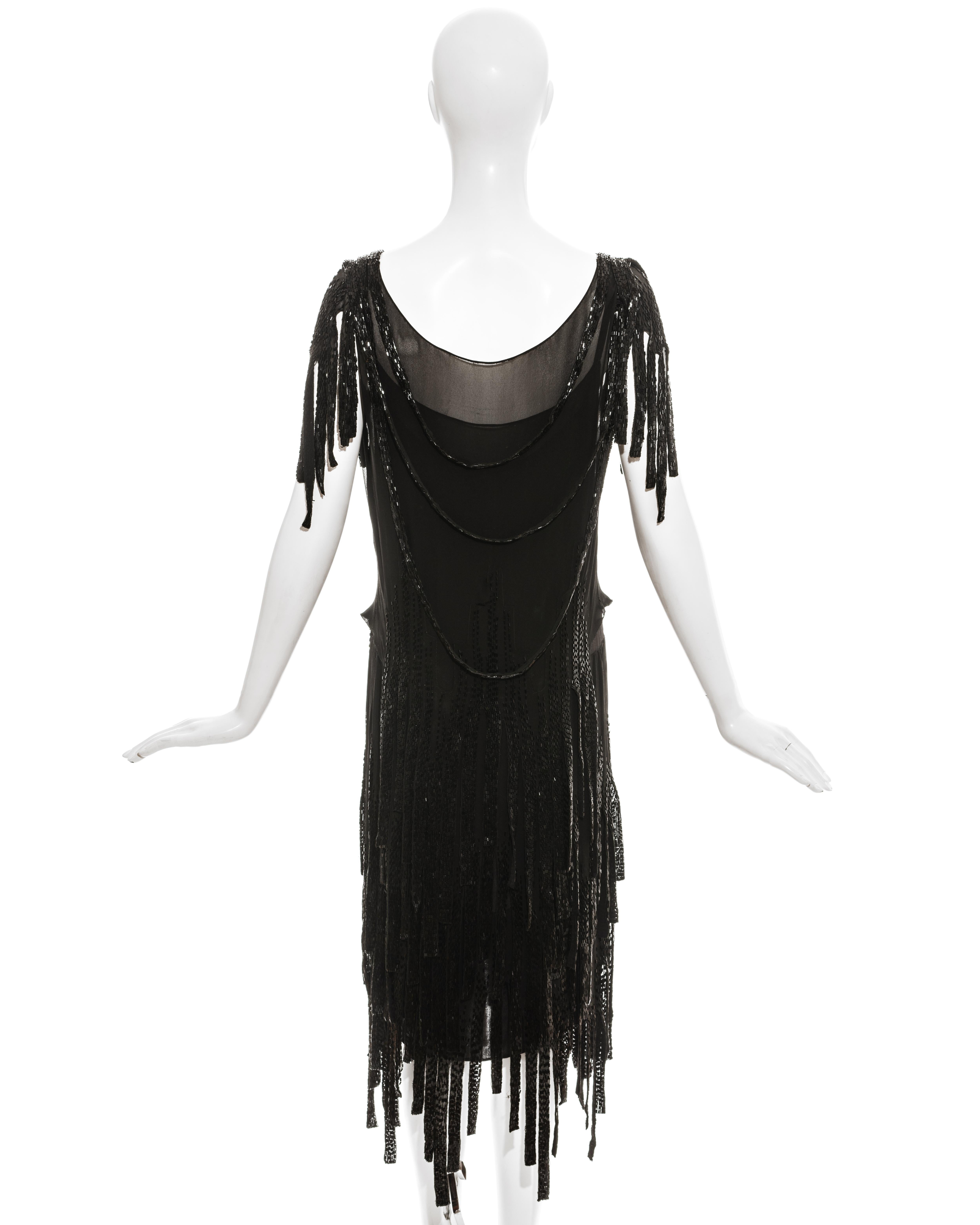 Sewing Project Material 1920s Panels Sequined Flapper Dress Black Silk Lace Tulle Dress Fabric