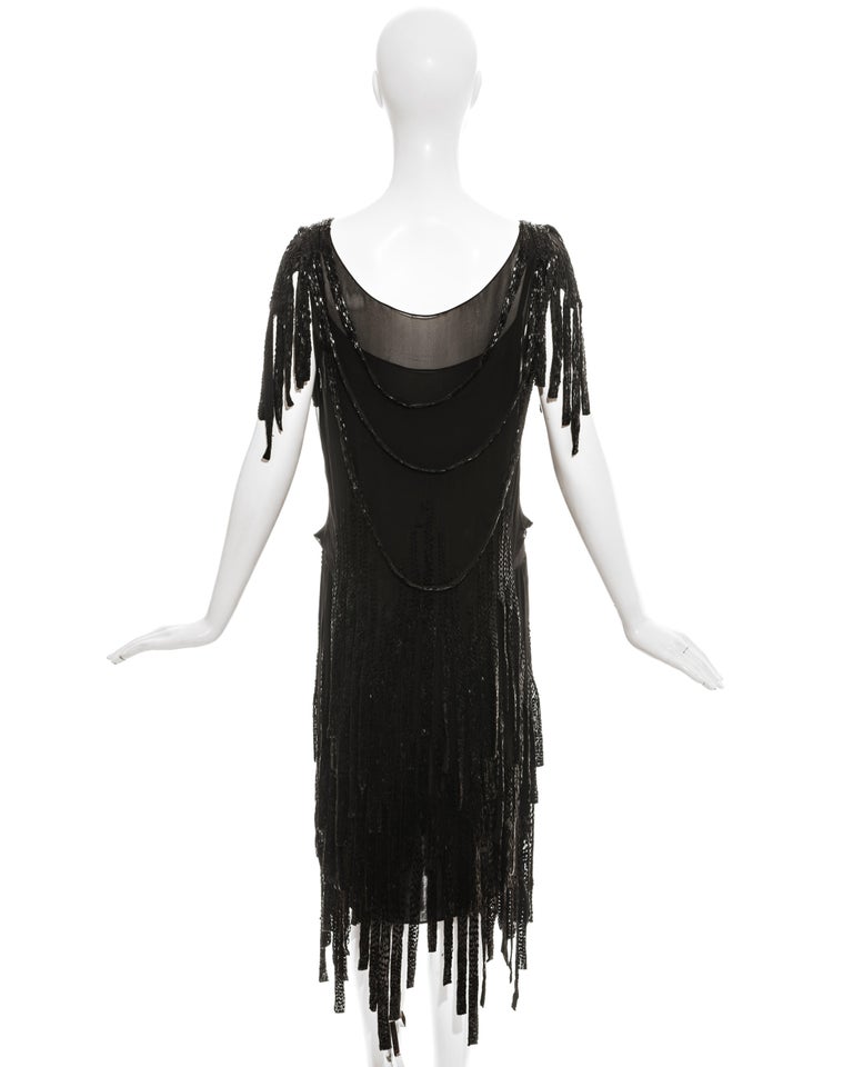 Gabrielle Chanel couture black silk beaded flapper dress, c. 1924 - 1926