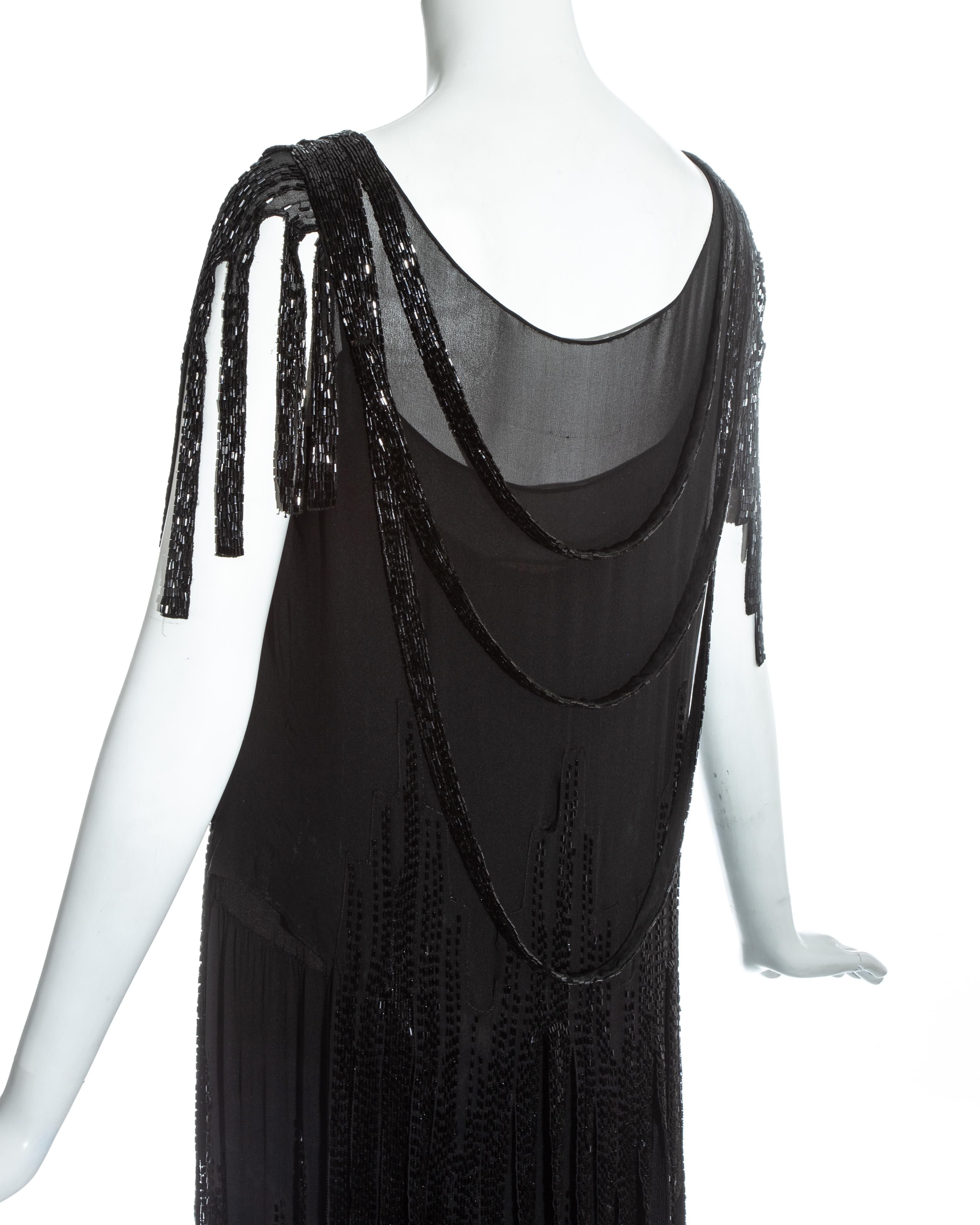 Gabrielle Chanel Haute Couture black silk beaded flapper dress, c. 1926 1