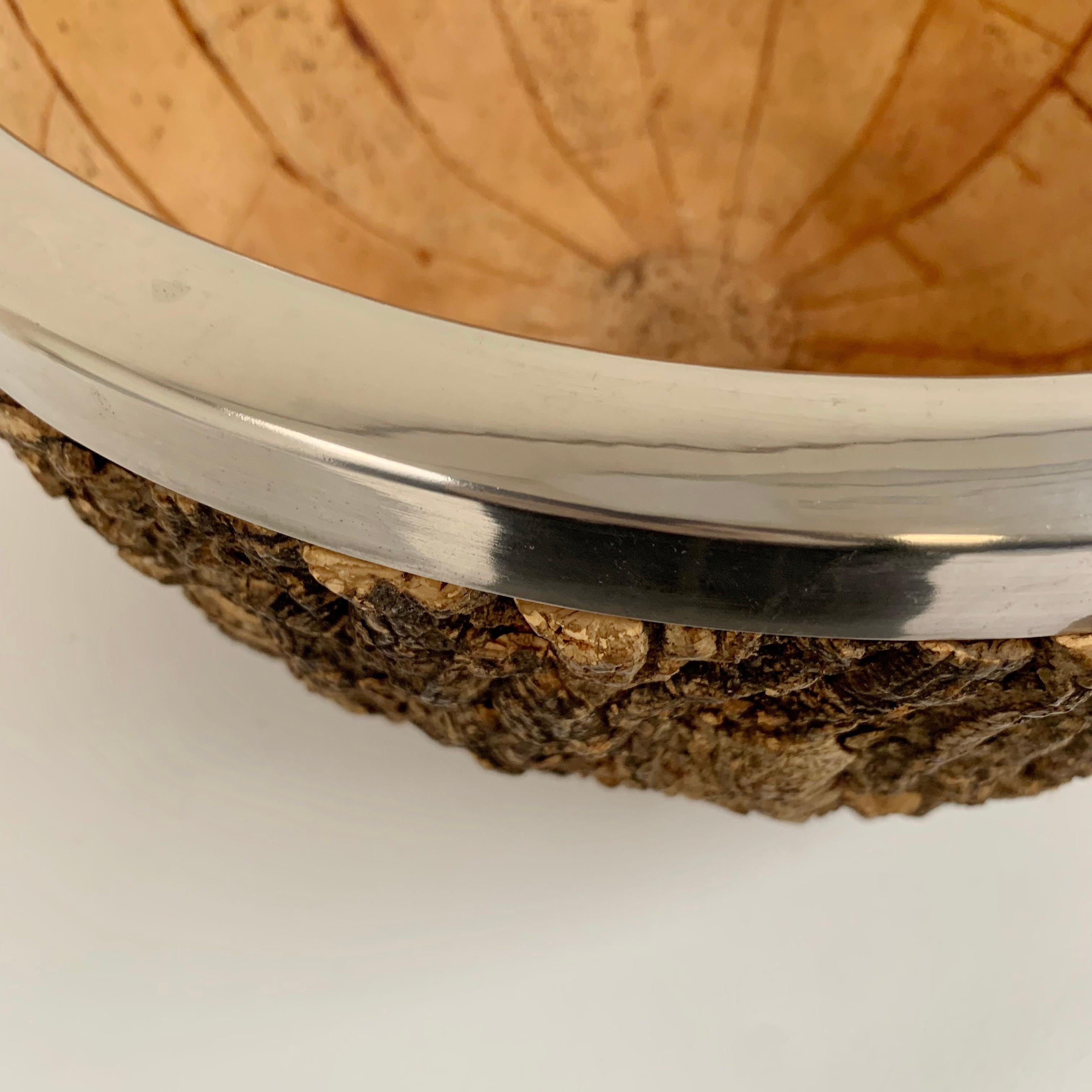 Gabrielle Crespi Signed Large Cork Bowl, circa 1974, Italy. For Sale 8