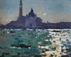 Morning sparkles towards San Giorgio Maggiore, Venice Impressionist Style Art