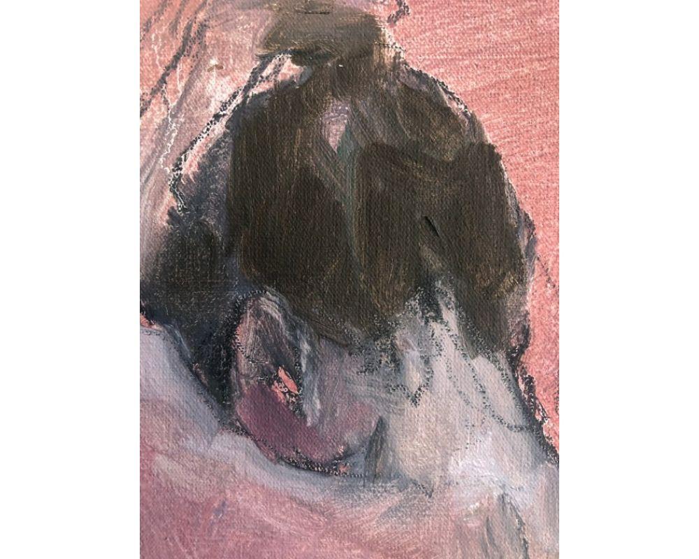 Akt in Rose, Originalgemälde, Akt, weiblich, rosa (Braun), Abstract Painting, von Gabrielle Moulding