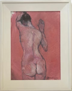 Nude in Rose, Original Painting, Nude, Female, Pink