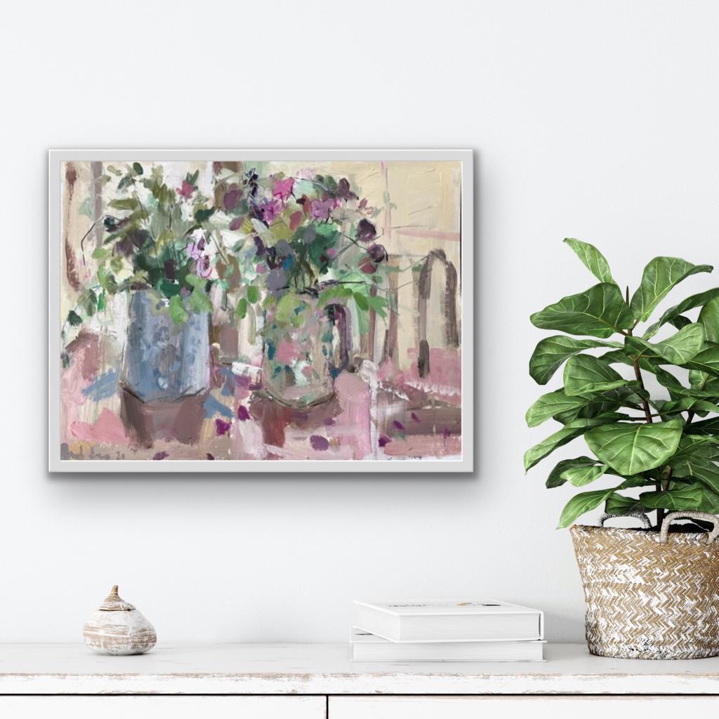 Still life with wild flowers, original floral painting, abstract painting For Sale 2