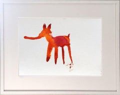 Gabrielle Pool Animals Lie Too Ink on Paper with Wooden Frame