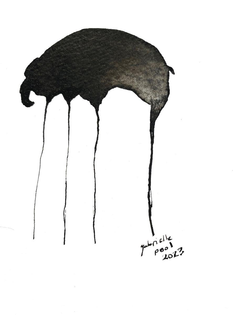 saltar el fandango de la luz- Gabielle Pool - Dibujo caprichoso a tinta - Art de Gabrielle Pool
