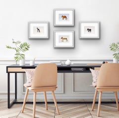 Encre sur papier avec cadre en bois Thomas par Gabrielle Pool